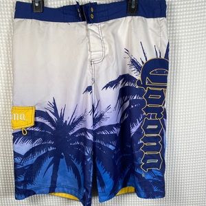 Corona blue polyester short, men,used size L
